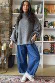 Big Softie Funnel Grunge Knit Grey Marl 